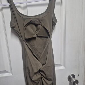 Stylish Olive Green Cutout Dress